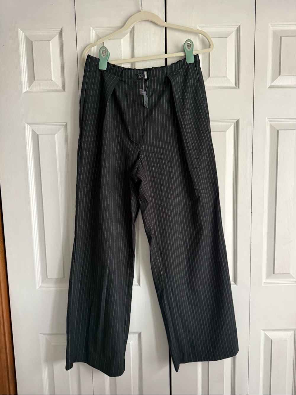 Free people Black Pinstripe Dress Trousers